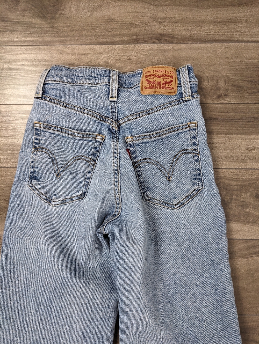 Levi's Women's Jeans Ribcage Straight Ankle Size 23 L27 Blue Cotton Blend - Picture 9 of 14